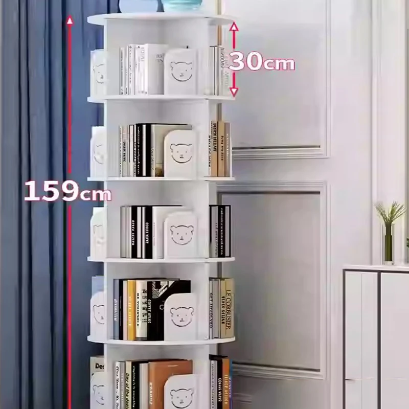 Accessories Aesthetic Bookcase Round Shelves Plastic Front Facing Rotating Bookcase Shelf Rangement Livre Interior Bookcase