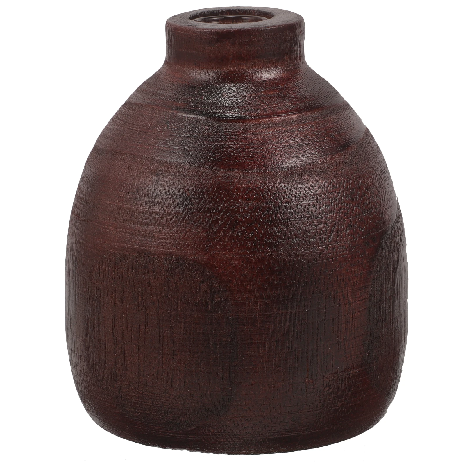 

Solid Wood Vase Japanese Style Vintage Rustic Home Decor Tabletop Dried Flower Arrangement Pot Hydroponic Plant Container Office
