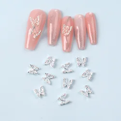 10pcs Nail Charm Butterfly Circle Snake Nail Figures 3d Nail Parts Metal Charms Kawaii Accessories For Manicure Rhinestone