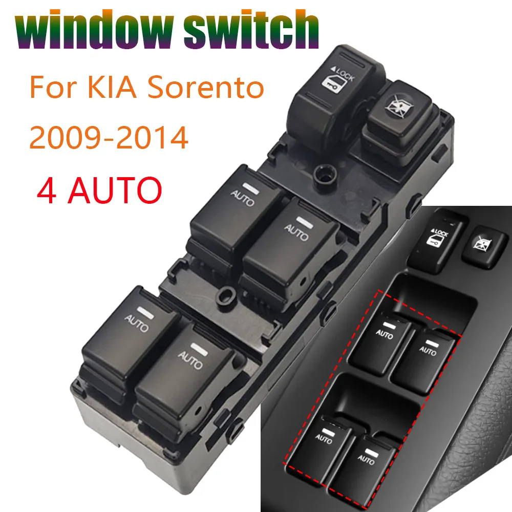 Image of Für KIA Sorento 2009 2010 2011 2012 2013 2014 Vorne Links LHD Elektrische Fenster Schalter Heber Control Taste 4 AUTO auto Zubehör