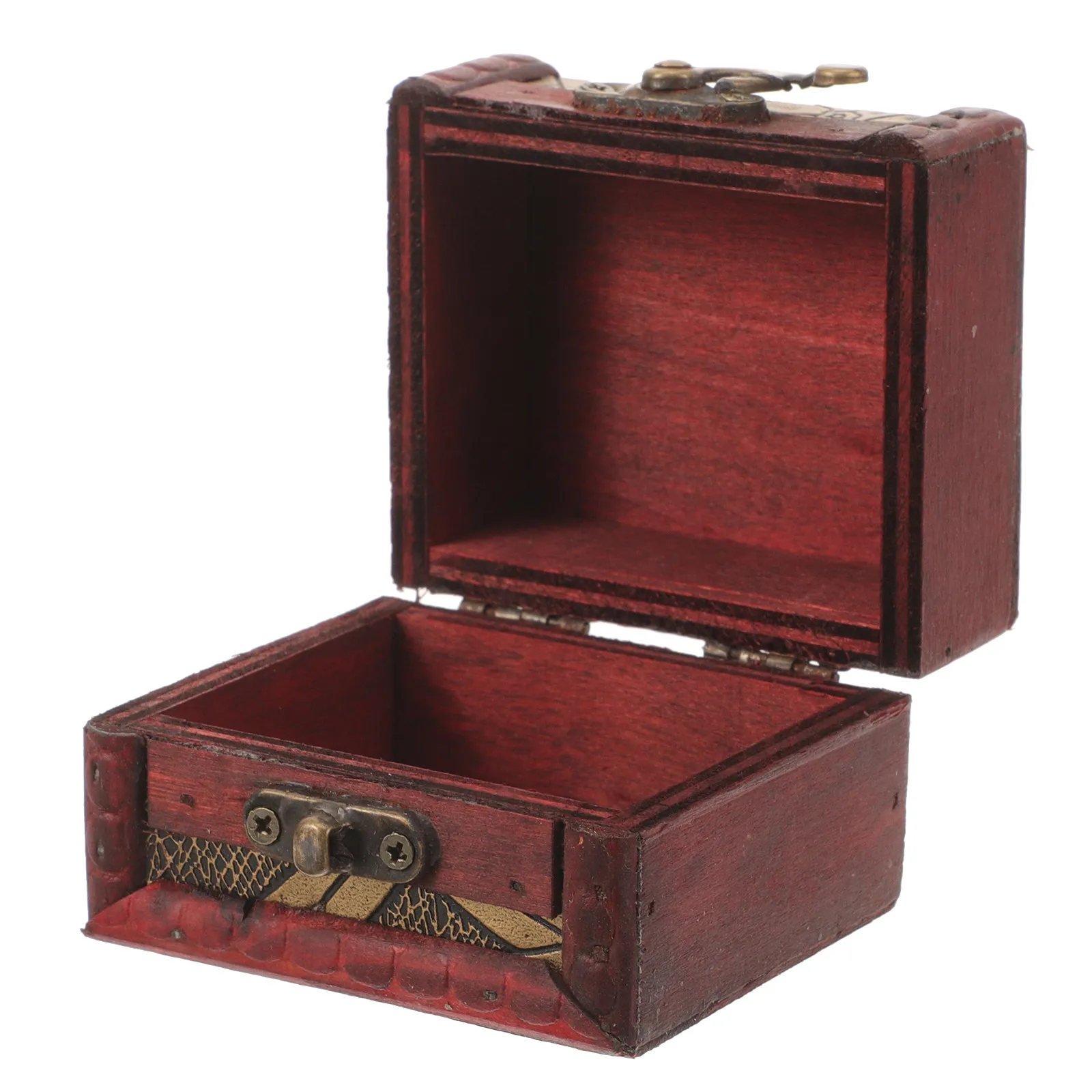 

Small Vintage Jewelry Box Portable Lightweight Mdf Alloy Jewelry Storage Case for Rings Earrings Necklaces Retro Decorative