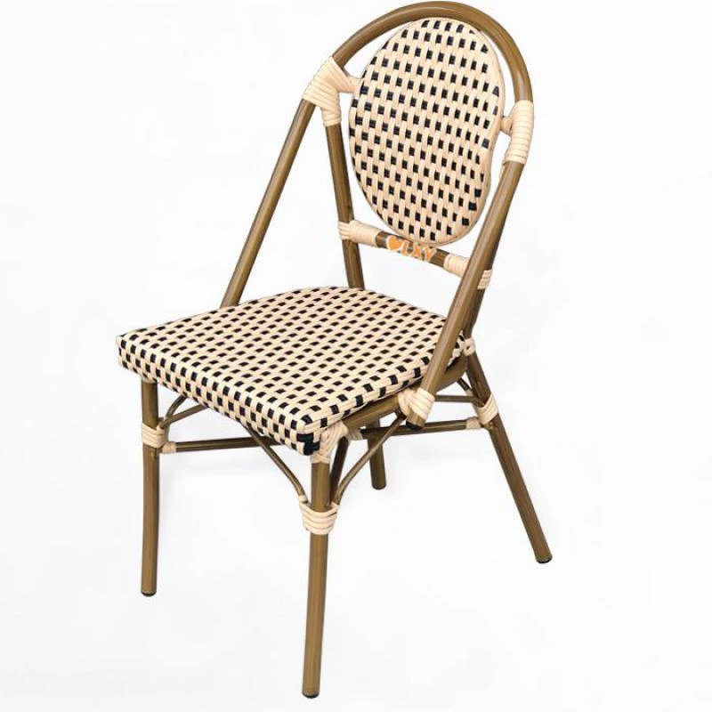 

French dining rattan chair back stool balcony outdoor bamboo chair coffee shop leisure American country retro single