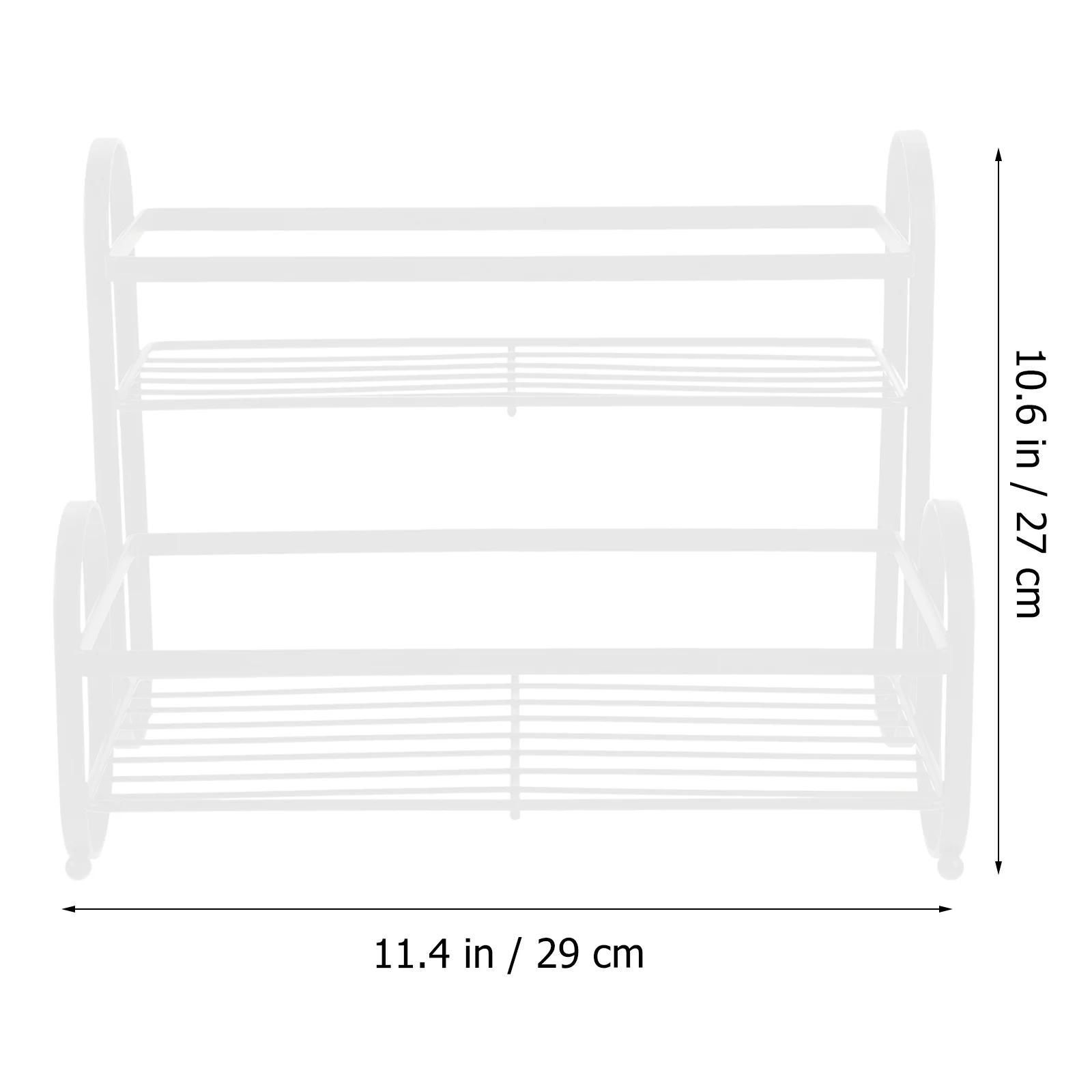 

Double Layer Iron Seasoning Organizer Rack Kitchen Countertop Storage Shelf Desktop Spice Rack Stable Non Slip Multi Function