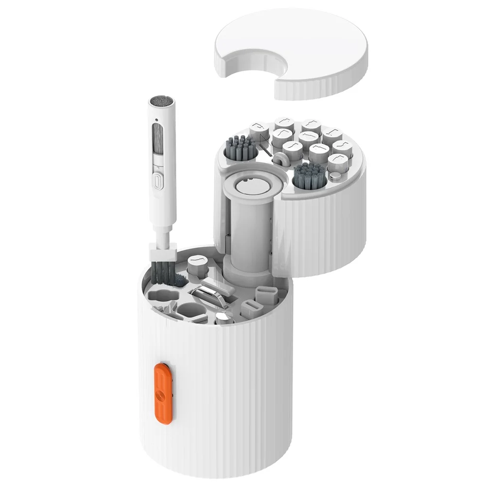 QM33 Magnetic Rotating 33 in 1 Cleaning Kit Tool Set for Phone Camera Keyboard Multifunctional Dual Layer Spin Main Body