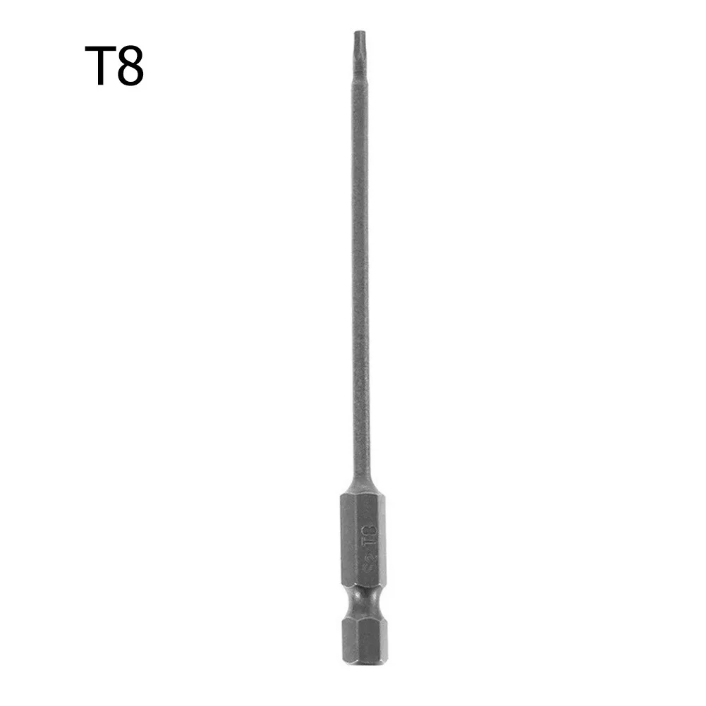 Destornillador de seguridad a prueba de manipulaciones, destornillador Torx magnético de largo alcance de 100mm, S2, aleación de acero T8 T10 T15