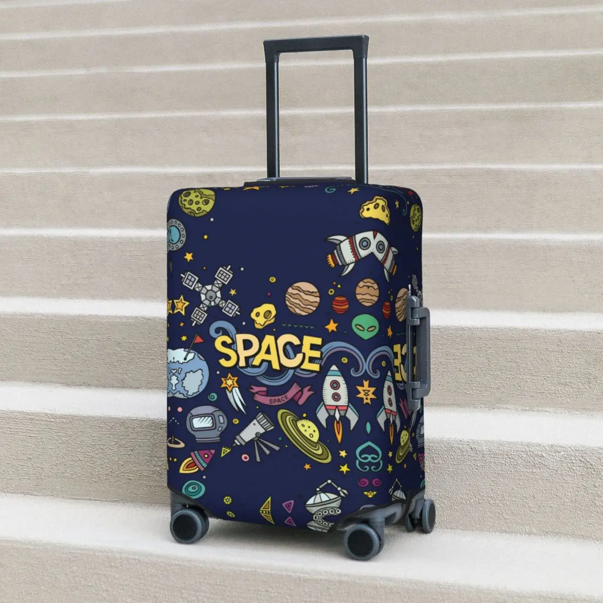 

Universe Suitcase Cover Space Graffiti Travel Vacation Fun Luggage Accesories Protector