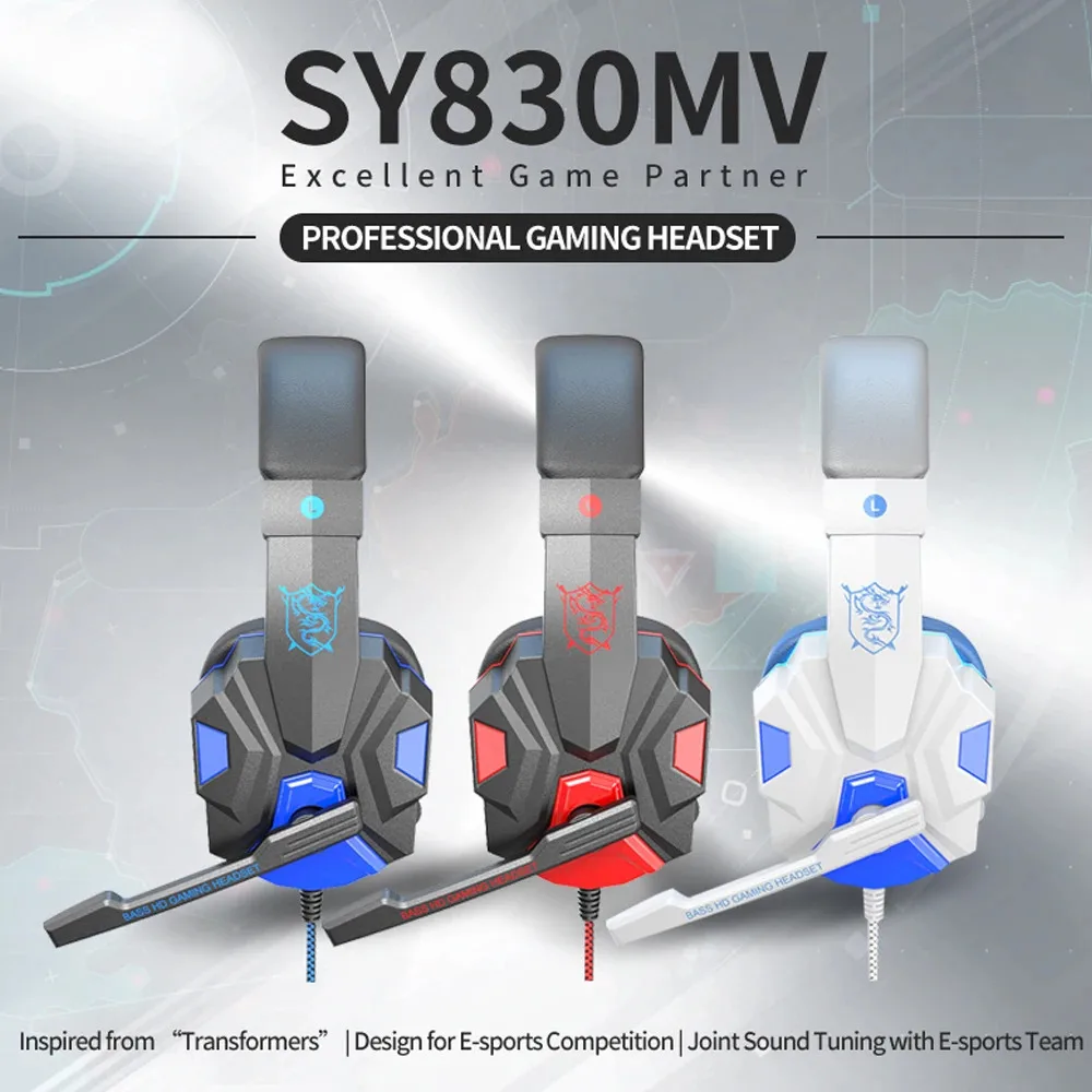 

Cool Lighting Cyberpunk Style Professional Wired Esport Headphone HIFI Noise Cancelling Gaming Headset For PC Phone PS4 PS5 Xbox