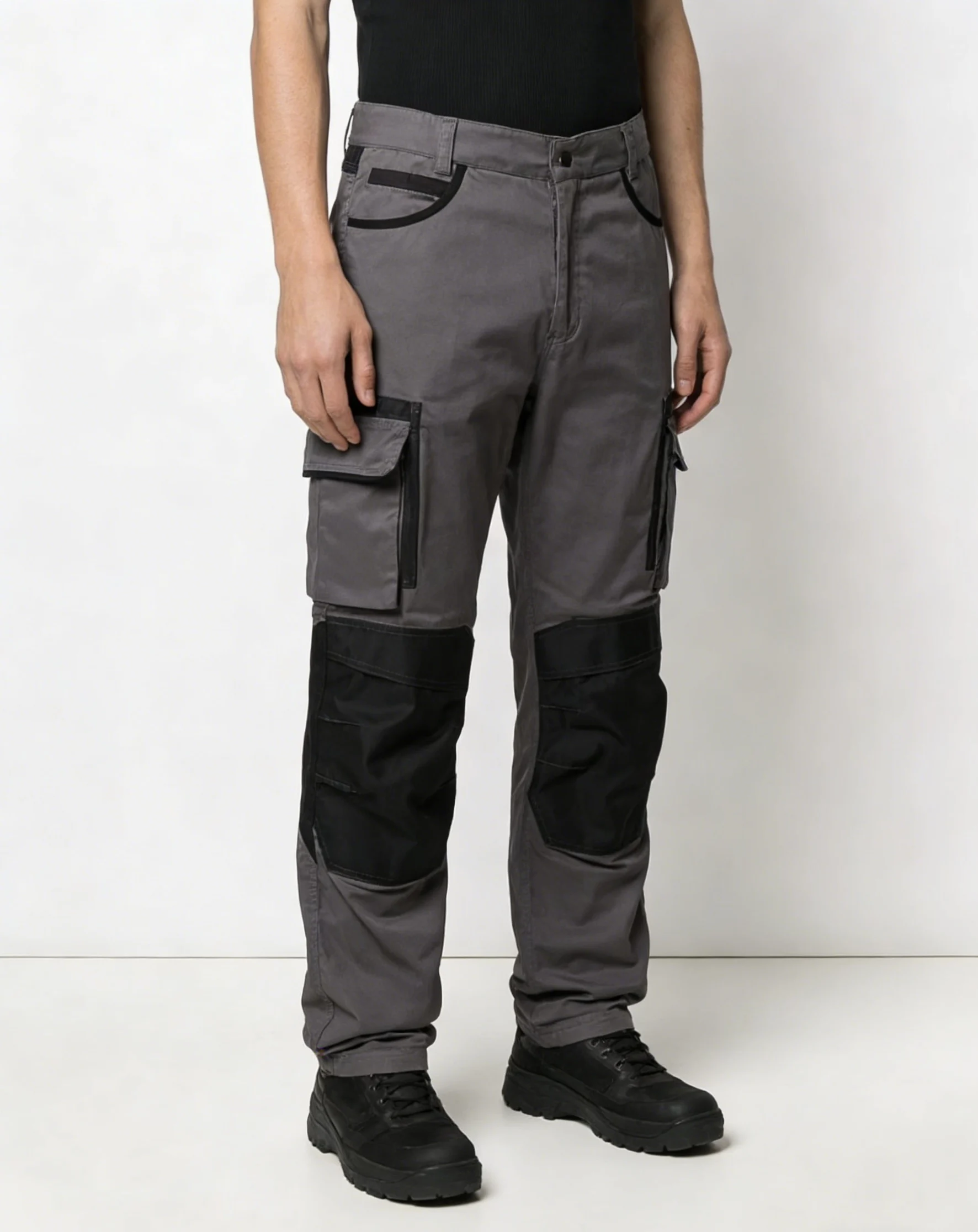 Men's Cargo Work Pants, Uniform Work Trousers with Knee Pad Pockets, Durable Fabric, Comfortable Fit for Professionals