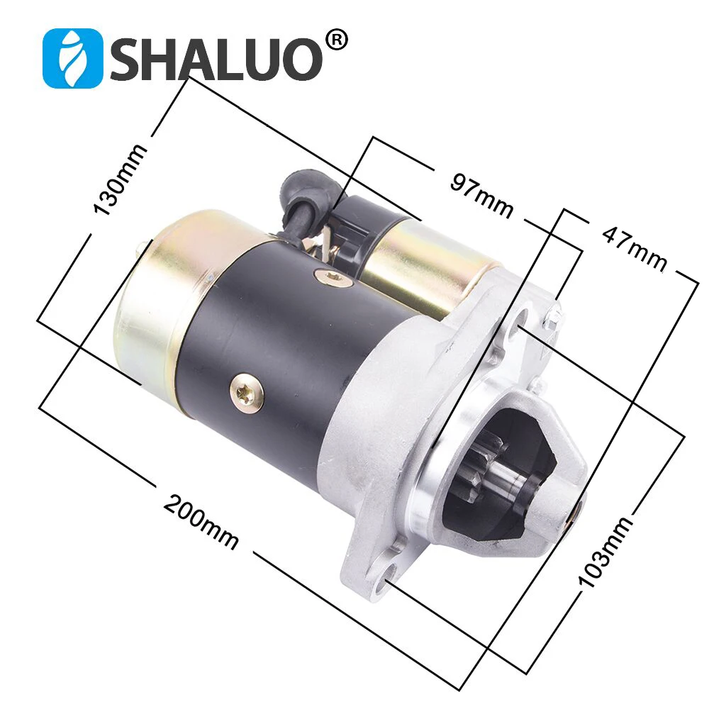 Top QD124A 12V 1.2KW Diesel Generator Engine Starter Motor Copper Made For 186F 188F 192F  Motor starter Genset Accessories