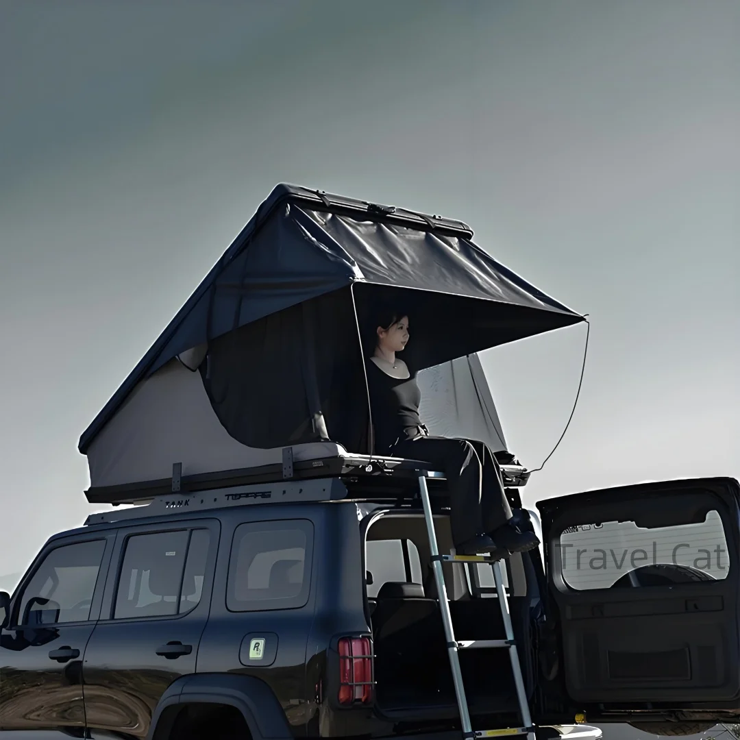 

Новая треугольная палатка на крыше с твердым корпусом, простая установка, автомобильная палатка для глэмпинга на 2-3 человека и кемпинга на открытом воздухе