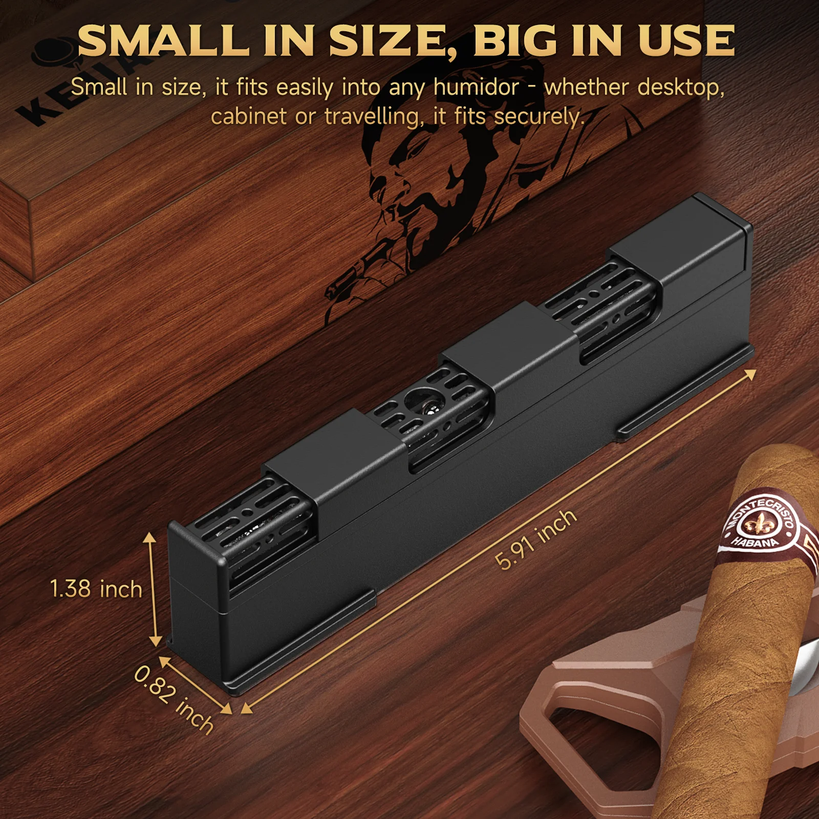 Cigar Humidifier, Slide Controlled Humidity, Crystal Gel Cigar Humidor Humidifier, Reusable Humidity Accessories, 2 Pieces/Set