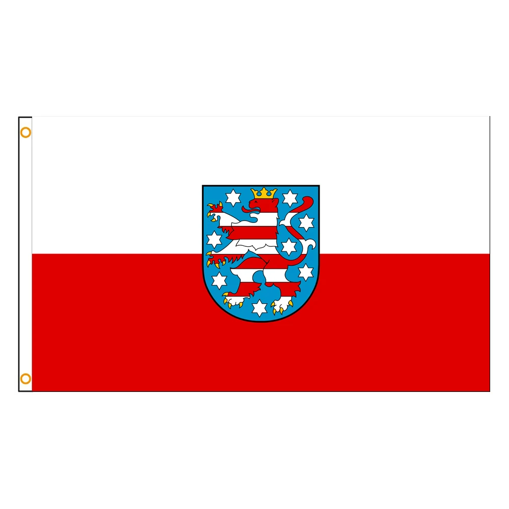 3x5 Ft Thuringia Flag Vivid Color and Fade proof a State of Germany Flags Polyester with Brass Grommets