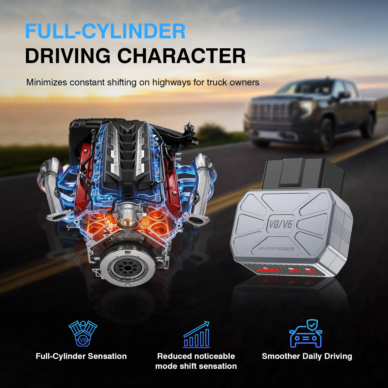 Active Fuel Management AFM DFM Disabler, AFM Removal Module for GM V6 & V8 Engines, Compatible with Chevrolet, GMC Sierra, Yukon, Cadillac Escalade and More