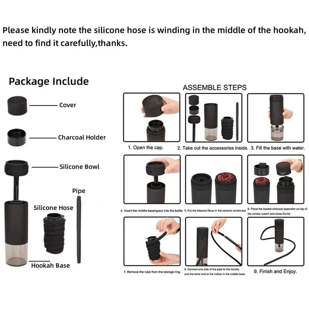 Portable Shisha Hookah Set Arabic Hookah Cup Removable Fashionable  Portable Car Hookah Household  in The Car view 5