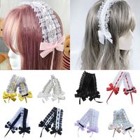 Multicolor Lolita Headband Gift Lolita Hair Accessories Sweet Lace Hairband Coplay Photo Props Bowknot Ribbon Headwear Female