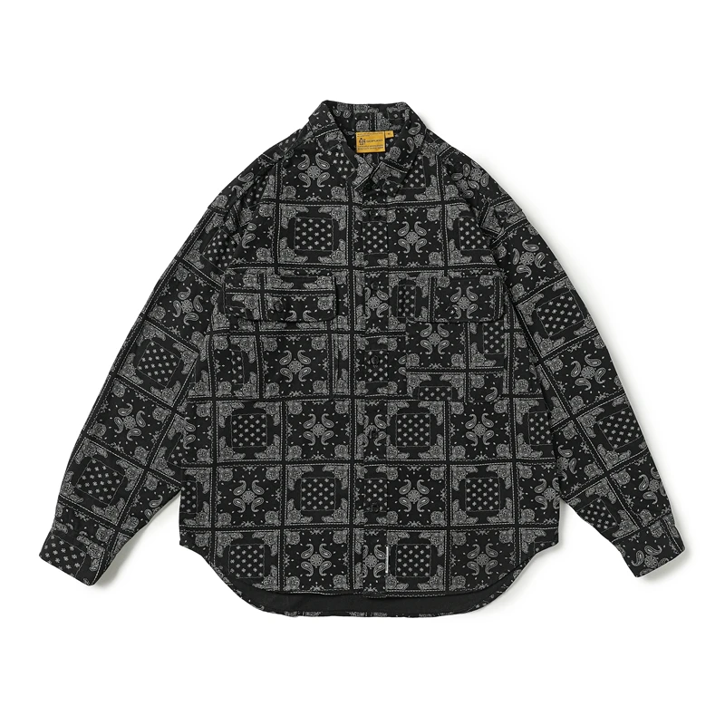 

American retro ethnic print shirt