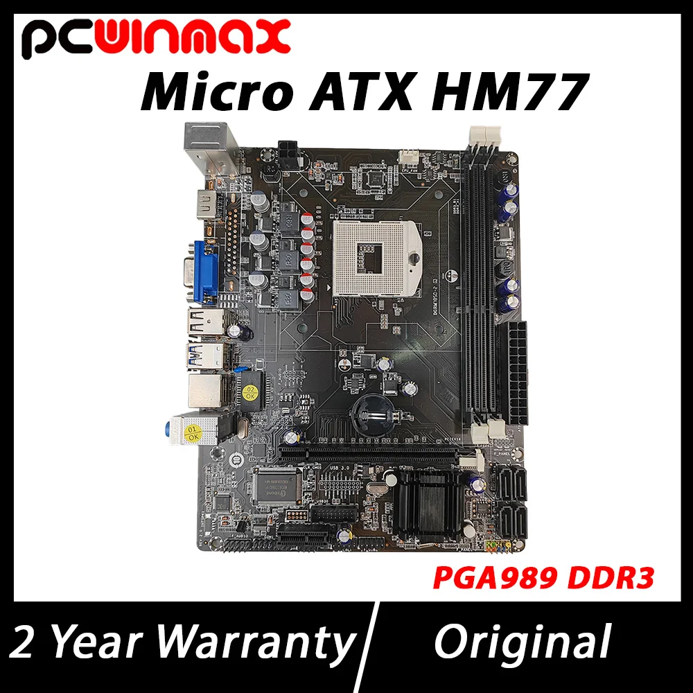 

PCWINMAX Brand New HM77 or HM76 PGA 989 DDR3 Motherboard with fan for Desktop PC