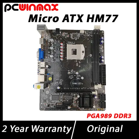 PCWINMAX HM77 DDR3 Socket PGA989 for Processor Intel  i3 i5 Series 2/3 Generation CPU Desktop Micro-ATX Motherboard