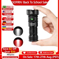 Sofirn SR20 MINI 18350 USB C Rechargeable Flashlight 1200lm Powerful EDC Torch CSP2323 LED Light 5700K White and Red Light