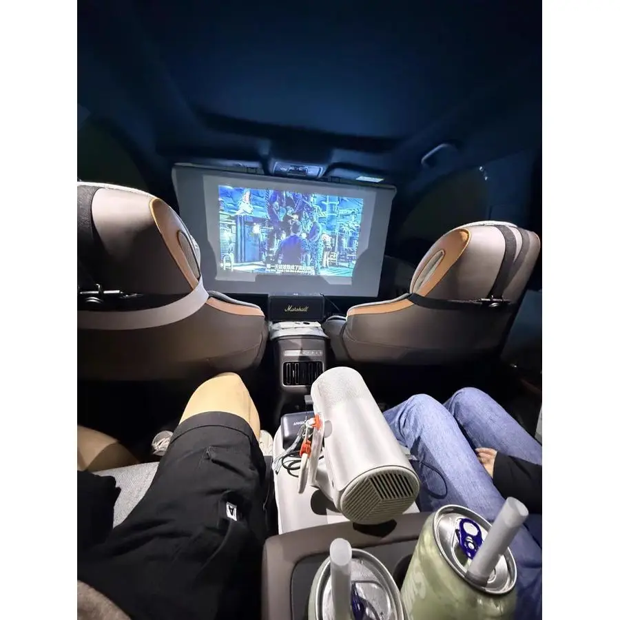 شاشة بروجيكتور للسيارة، 40 بوصة 169، سحب للأسفل وتدحرج تلقائي، قابلة للطي وصغيرة، شاشة عرض صغيرة قابلة للسحب، 4K HD