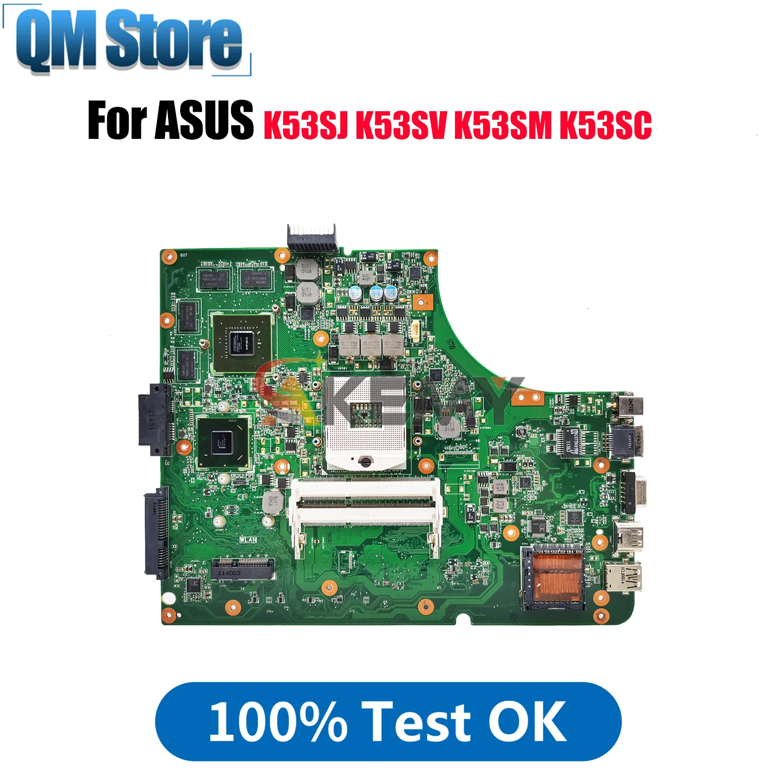 

K53SV Laptop Motherboard For ASUS K53S K53SJ K53SK K53SM K53SC K53SV K53SD Notebook Mainboard 100% tests OK fast shipping stk