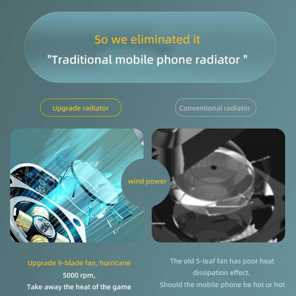 Universal Mini Mobile Phone Cooling Fan Radiator Turbo Hurricane Game Cooler Cell Phone Cool Heat Sink For Xiaomi for Huawei