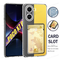For POCO X7 Pro Case For POCO X7 X6 M6 F7 Pro Transparent Card Holder Silicone Back Cover For POCO F7 Ultra F6 F5 X4 X3 Pro Case