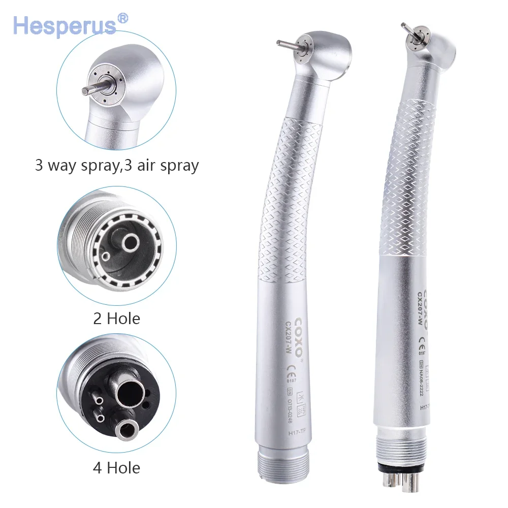 Hot Den tal COXO CX207-W Push Button Handpiece Air Turbine High Speed Handpieces den tistry Tools