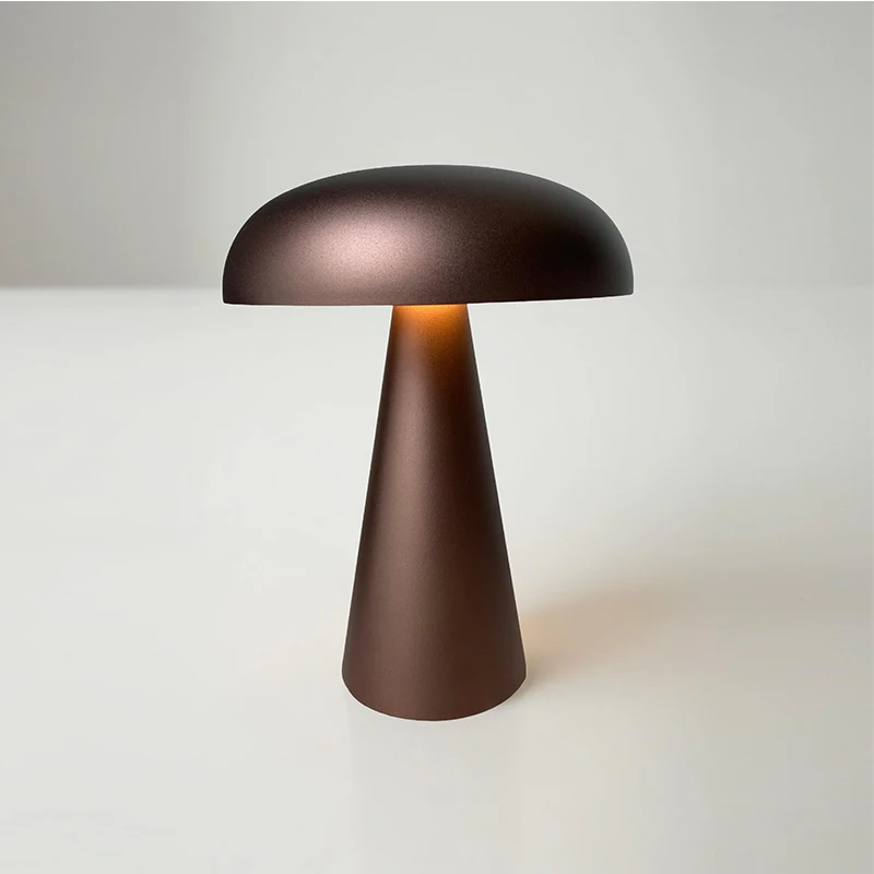 Creative Mushroom Design Touch Dimmable Metal LED Cordless Table Lamp Restaurant Home Decoration Lighting