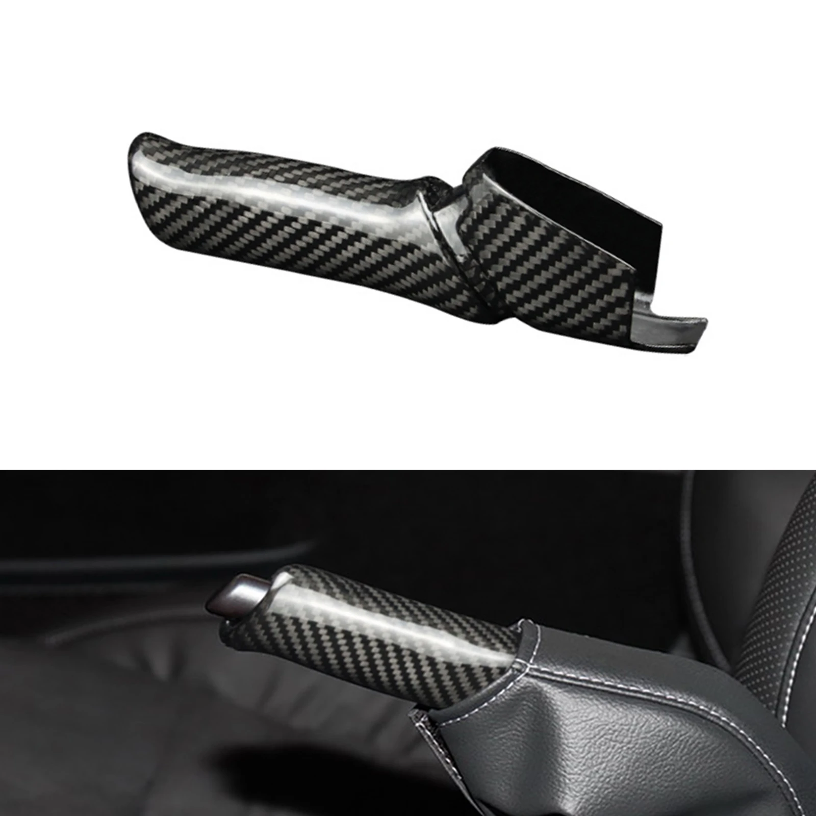 For Nissan GTR GT-R R35 2009-2016 Coupe 2-Door Carbon Fiber Interior Handbrake Grip Parking Handle Lever Hand Brake Cover Shell