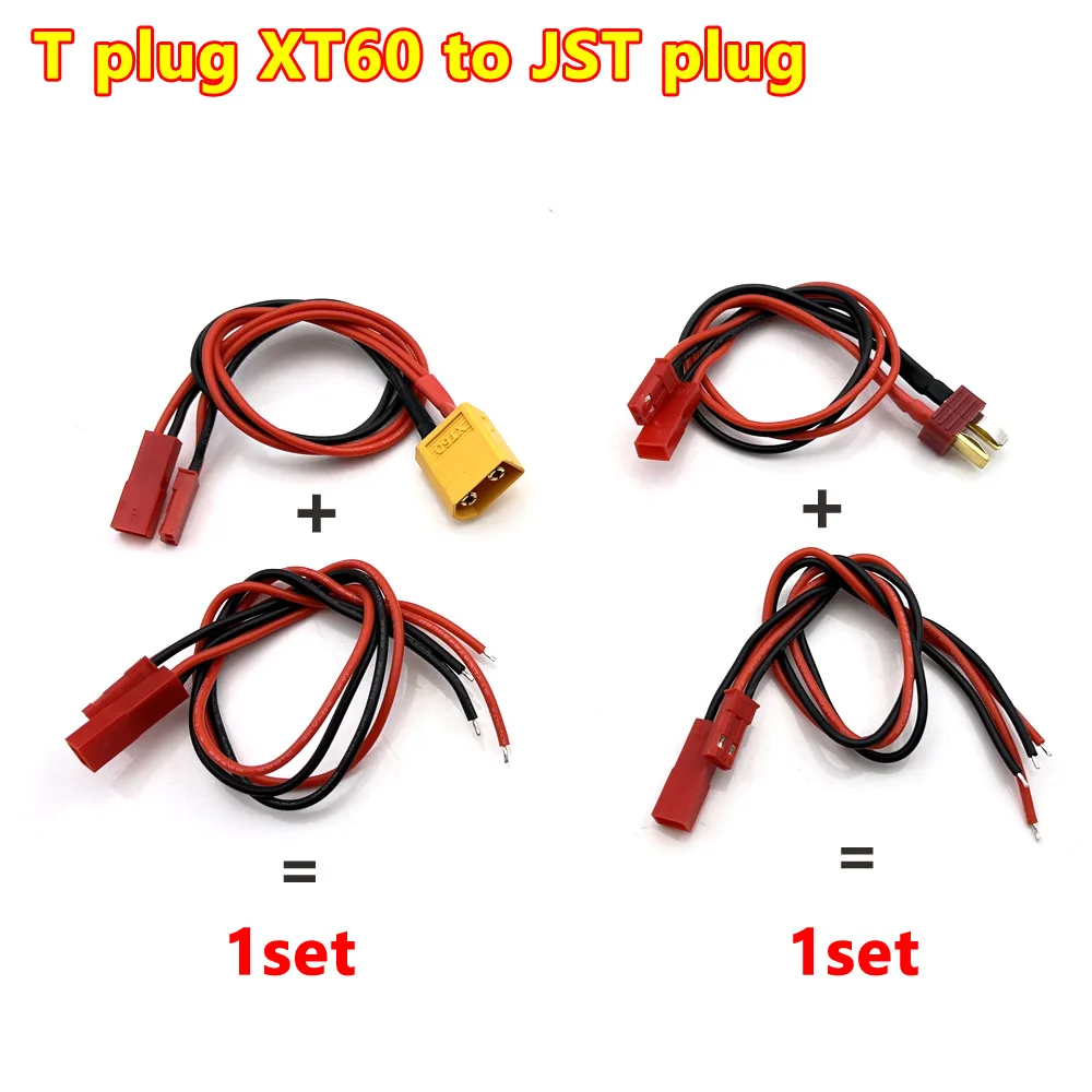 T plug XT60 1to2 to JST plug male female with line Connector Charging Adapter Cable Converter for RC Hobby Battery FPV RC Models