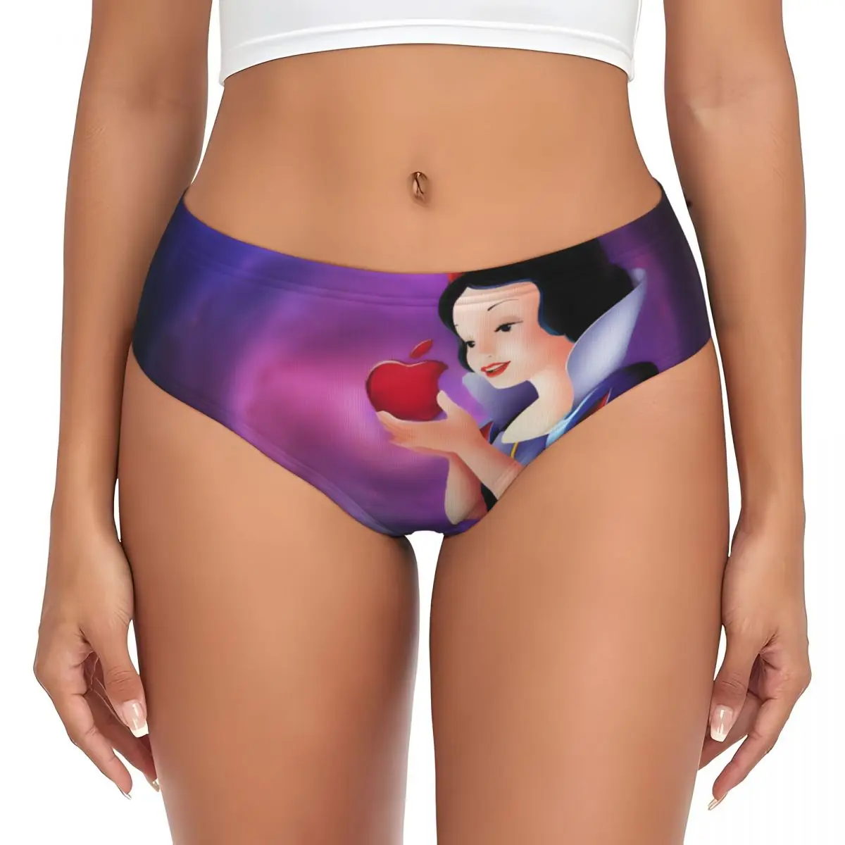 مخصص سنو وايت والأقزام السبعة عمل فيلم أبل سراويل قصيرة النساء الراحة تمتد الملابس الداخلية الكلاسيكية