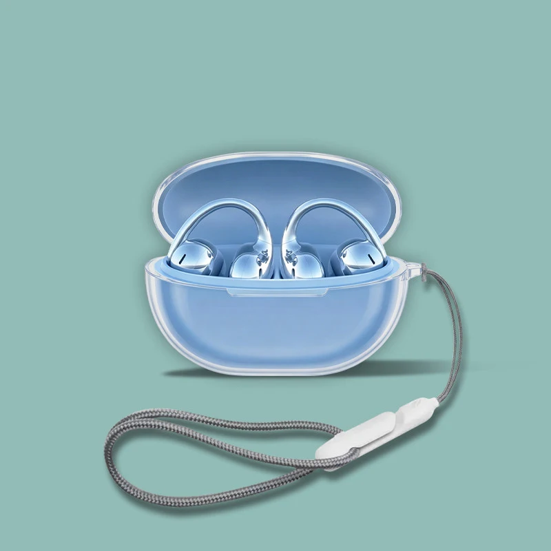 for Baseus MC2 S Bluetooth Headphones Protective Case Transparent Case Split Full-Body TPU Anti-Drop Soft Shell