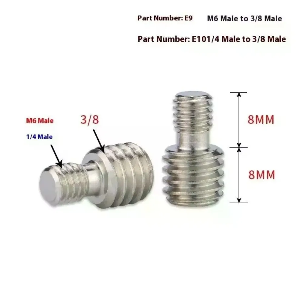 Universal M6 1/4 Male to 3/8 Camera Conversion Screw Camera Gear Threaded Adapter Monopod Mount Adapter Tripod