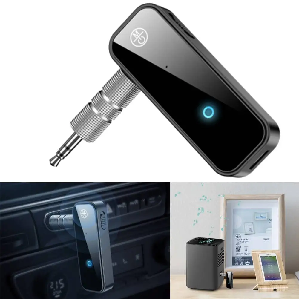 2 in 1 Audio Transmitter Jack Aux Dongle Bluetooth-Compatible 3.5mm Wireless Adapter for Handsfree Call for Car Audio Music