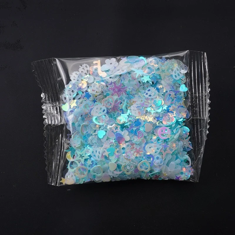 20g Irregular Aurora Paper Sequin Laser Glitter Fillings Flakies Colorful Paillettes for Epoxy Resin Mold Filler Crafts Nail Art