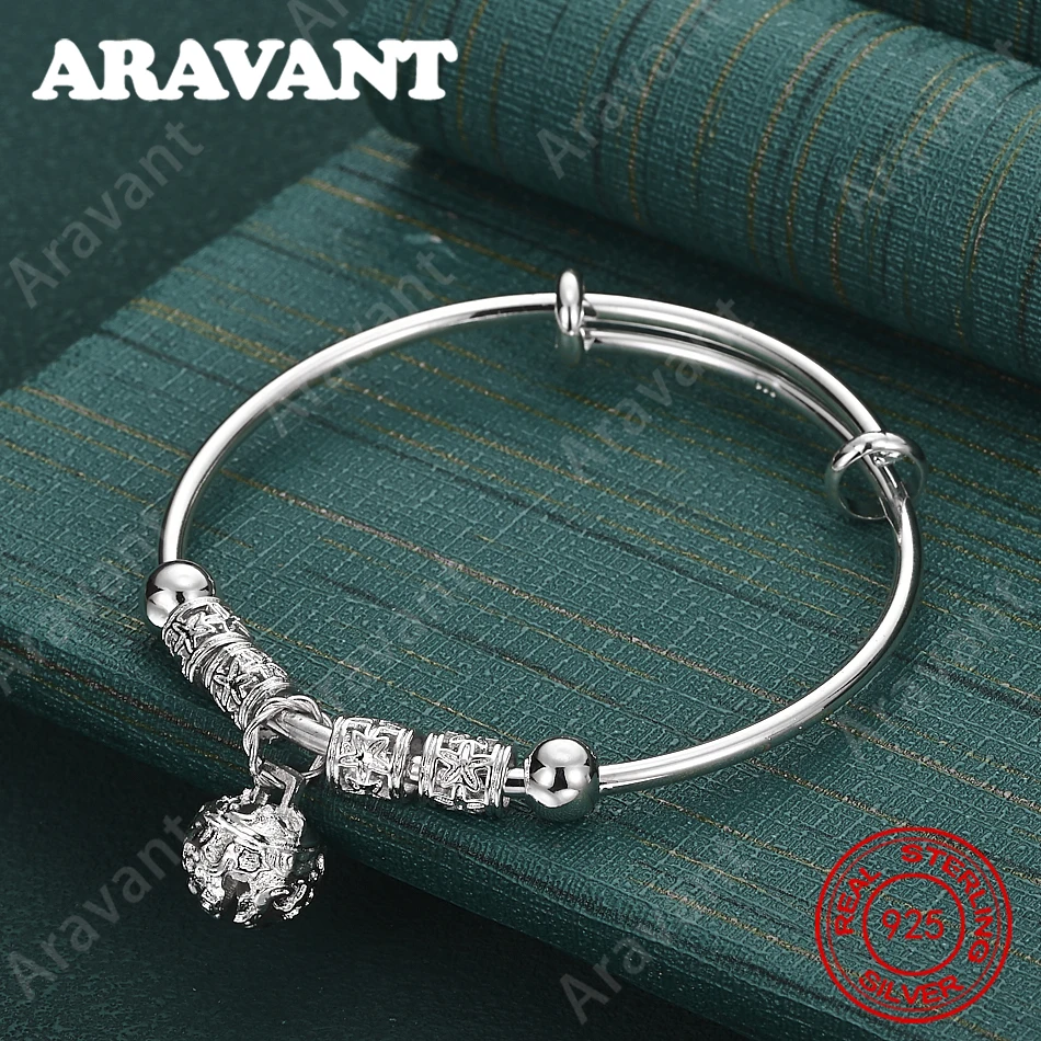 925 Sterling Silver Round Palace Bell Bracelet For Women, Commuter Accessory, Christmas Gift Jewelry