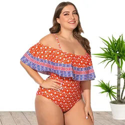 Maillot de bain une pièce 5XL, grande taille, épaule dénudée, Bikini, pour femmes, vêtements de plage, vente en gros, chine, offre spéciale