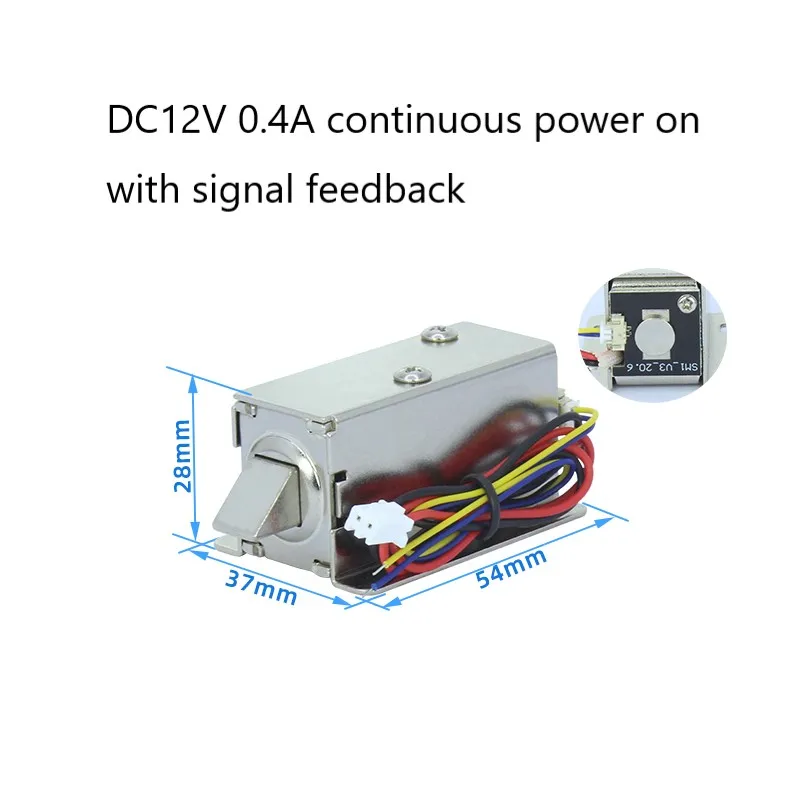 DC 12V 24V Waterproof Small Electric Bolt Draw Cabinet Solenoid Lock Electronic Mortise Door Electromagnetic Express Locker