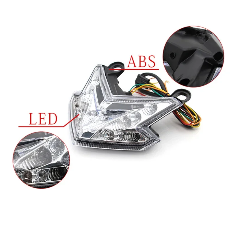 Motorcycle Tail Light For Kawasaki Z800 Z124 2013-2014 12V White Red Smoky Color Brake Turn Signal Tail Light LED