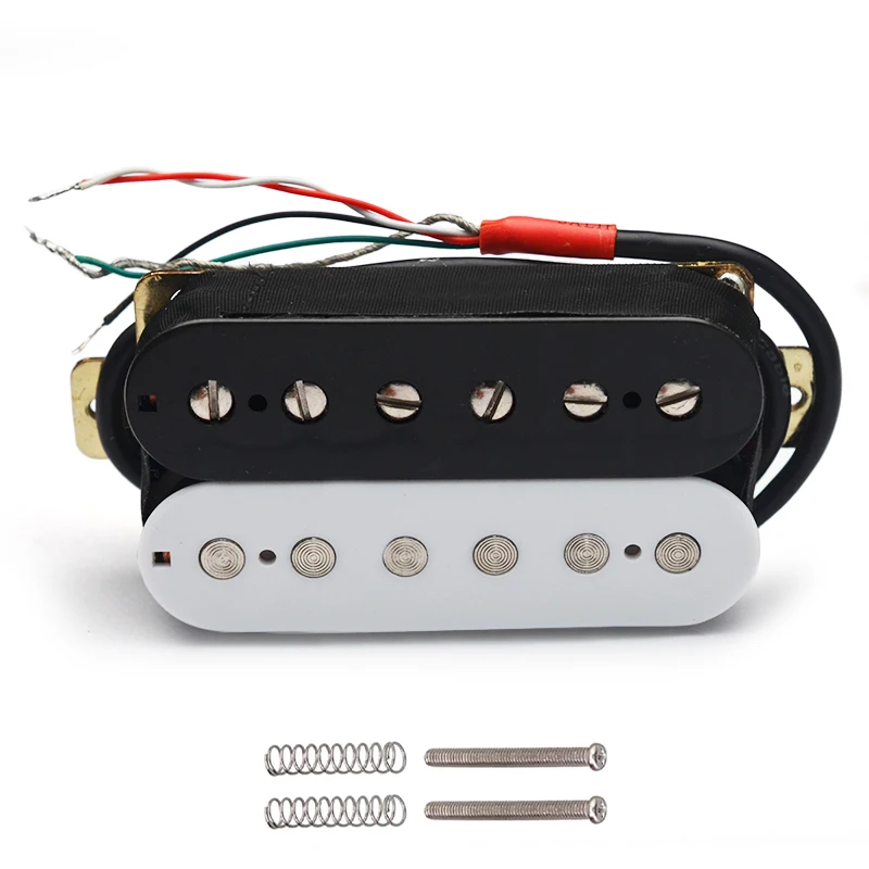 Electric Guitar Pickup Coil Spliting Pickup Humbucker Dual Coill Pickup 4 Conduct Cable N-7.5K/B-15K Output Black/White