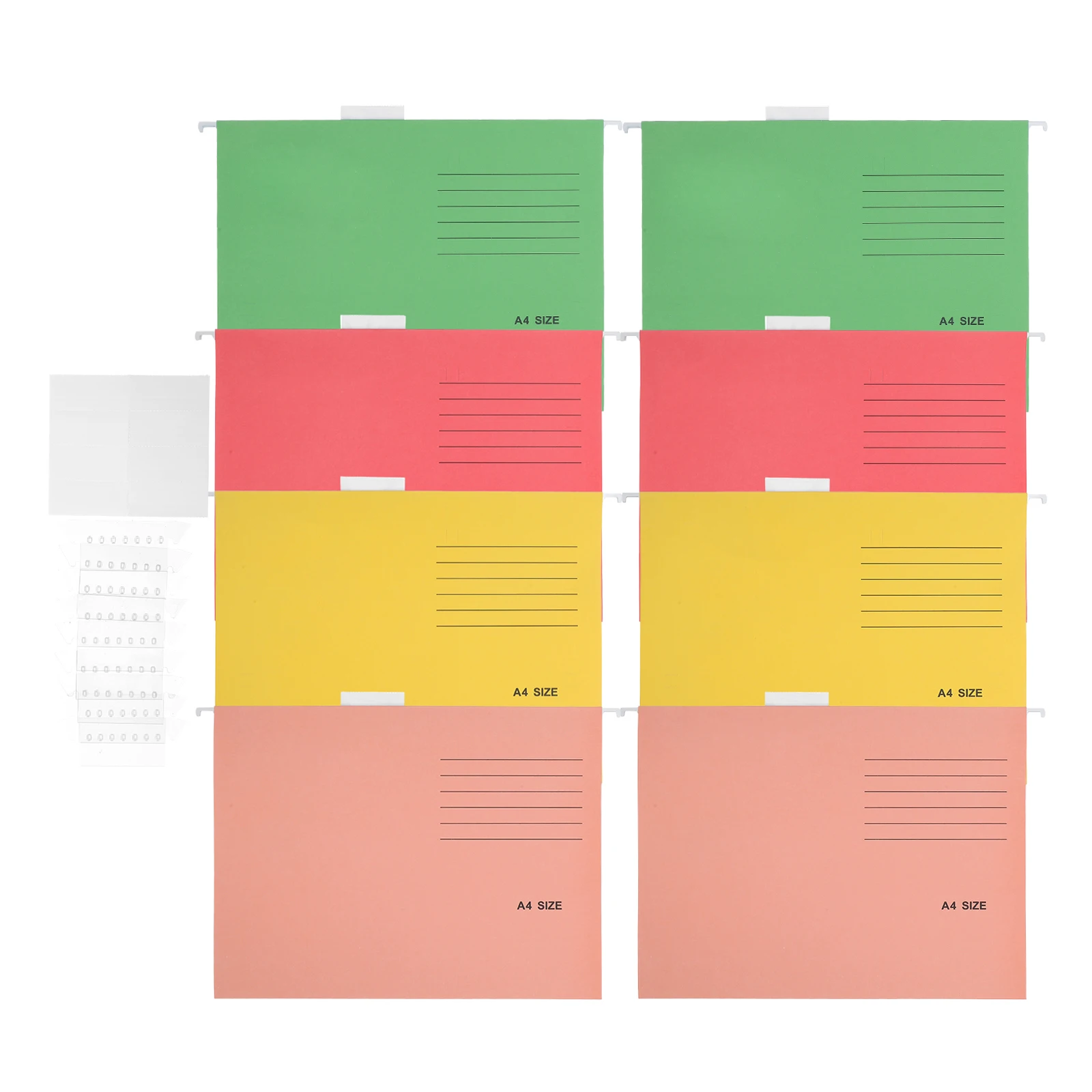 

8pcs Hanging File Folders Paper Wide Opening Home Office Document Storage A4 Size Bright Color Classification Label