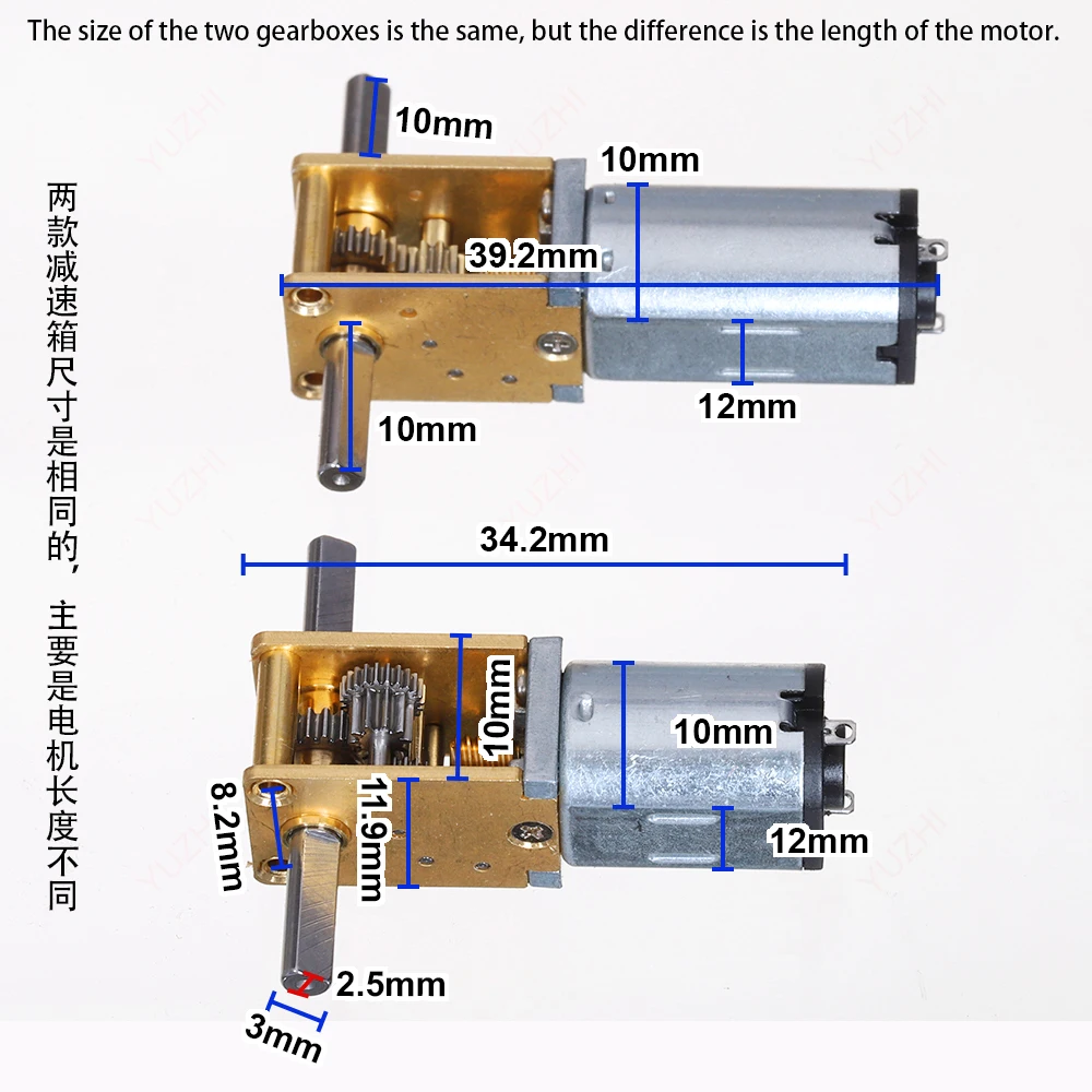 1PCS N20 N30 Dual Shaft Turbine Gear Motor DC 3V 9V 12V Large Torgue Engine Worm Wheel Reducer Motor for Smart Robot Toy Model