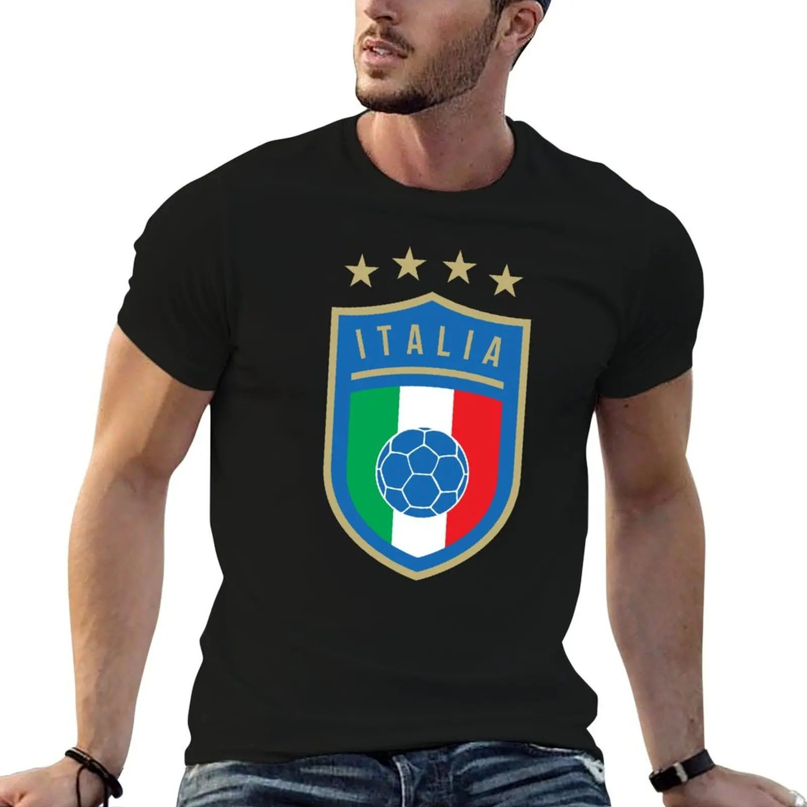 Italy / Italia T-Shirt vintage clothes Blouse plain black t shirts men