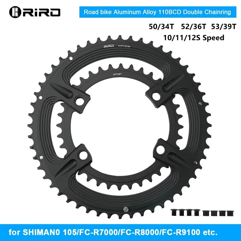 

RIRO шоссейный велосипед, 4 болта, 110BCD, велосипедная звездочка 105 FC-R7000/ULTEGRA FC-R8000/DURA-ACE FC-R9100, асимметричная 50-34T 52-36T 53-39T