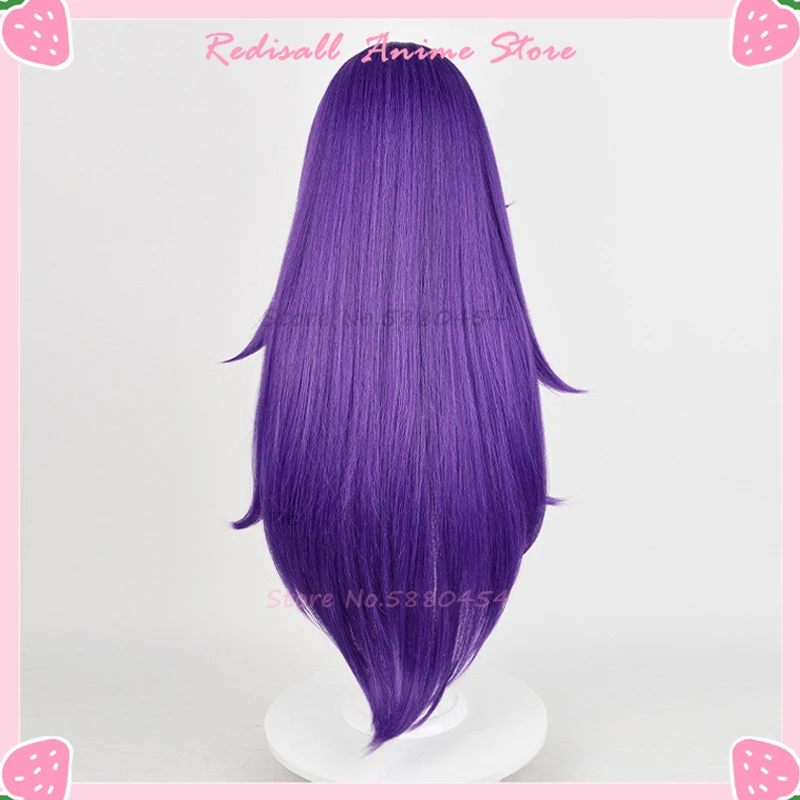 Chevreuse-Peruca Cosplay Roxa Longa e Reta, Resistente ao Calor, Cabelo Sintético, Couro cabeludo, Game Headwear, 85cm