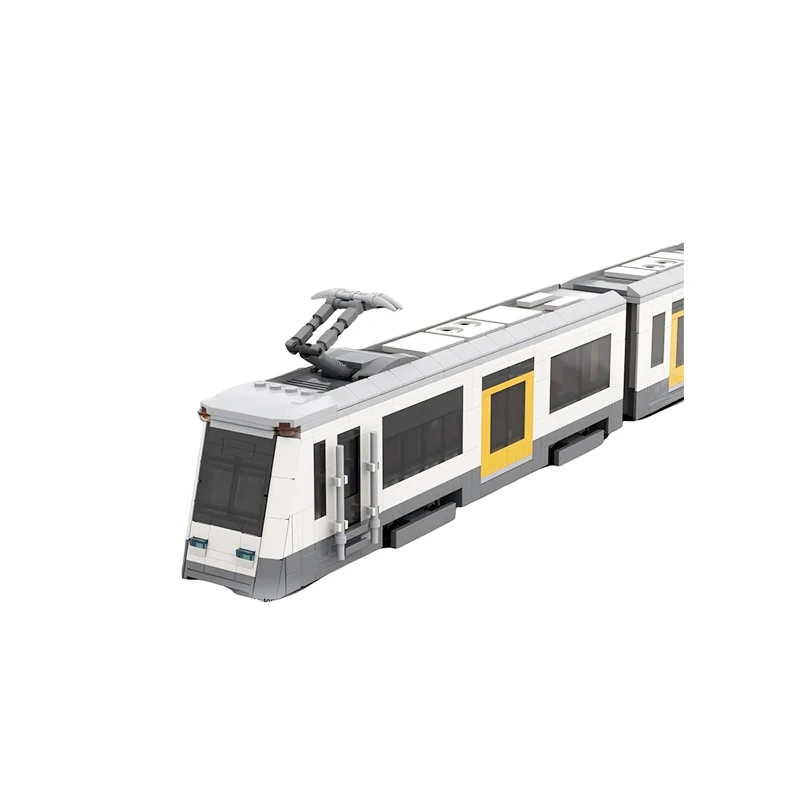 MOC Modern Urban Light Rail Train Building Blocks Set City Commuter Tram Model Minifig-Scale Railway Layout Adult Gift