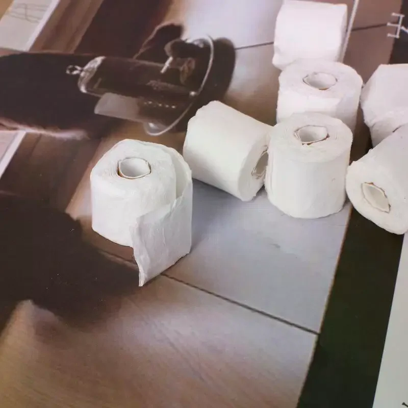 1/12 Dollhouse Simulation Mini Toilet Paper Kit Model Dollhouse Bathroom Scene Decoration Dolls House Pretend Play Toys