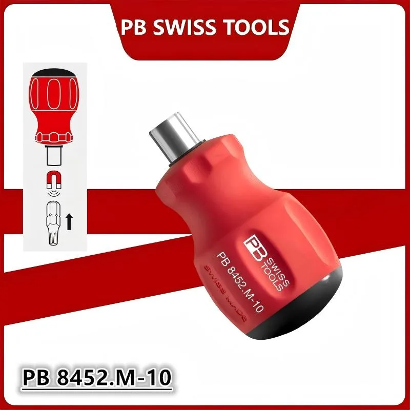 

Держатель для сверл PB Swiss Tools с коротким хвостовиком, 65 мм, магнитный, для сверл и отверток 1/4 дюйма, PB 8452.M-10