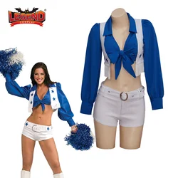 Dallas Cowboys Cheerleader Kostüm Frauen Erwachsene High School Mädchen Cheerleading Sport Treffen Uniform sexy Top und Shorts Set